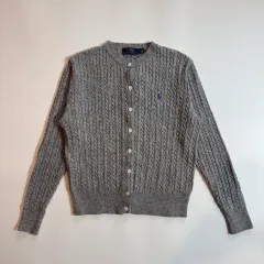 ポロラルフローレン グレー ケーブル ニット カーディガン