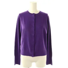 ティアラ Tiara カーディガン ニット 長袖 クルーネック ウール混 紫 /NR