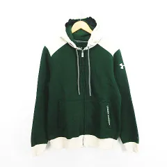 アンダーアーマー UNDER ARMOUR STORM MTR6234 パーカー ジャケット 長袖 ジップアップ コールドギア ロゴ MD ダークグリーン×ベージュ スポーツウェア ※EKM