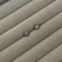 クローバーモチーフ ミニピアス シルバー 両耳用 シンプル カジュアル ビンテージ風 ストリート系 ユニセックス レディース メンズ 韓国アクセ