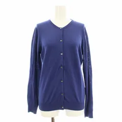 ジョンスメドレー JOHN SMEDLEY ニットカーディガン 長袖 クルーネック M 青 ブルー /KU
