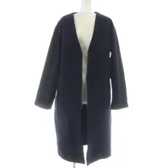 B&Y ユナイテッドアローズ BEAUTY&YOUTH ビューティー&ユース ノーカラーコート ウール ネイビー 紺色 /NS