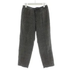 グラミチ GRAMICCI ウールブレンドピンタックパンツ イージーパンツ M 黒 ブラック 白 ホワイト GLP 20F037 /AN57