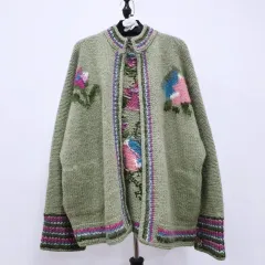 SIROGOJNO ピュアウール100 ハンドメイド ヘビー ニット カーディガン