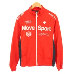 デサント DESCENTE MOVE SPORT スタンドカラージャケット アウター ジップアップ ストレッチ ロゴ プリント M 赤 レッド /BB