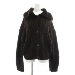 B&Y ユナイテッドアローズ BEAUTY&YOUTH ビューティー&ユース ケーブルニット ビッグカラー カーディガン アルパカ混 茶 ブラウン 16281050904 /AN29