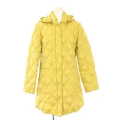 クロコダイル CROCODILE ダウンコート キルティング アウター ロング丈 フード ワンカラー M 黄色 イエロー /BB