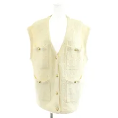 プラステ PLST ベスト プルオーバー ツイード 金ボタン S アイボリー 12-3102002 /AN47