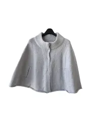 44-66)ライトグレー ケープニット /新品
