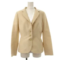 ハナエモリ HANAE MORI テーラードジャケット 38 ベージュ 菱形織り柄 長袖 /JP