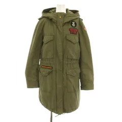 ディーゼル DIESEL モッズコート ミリタリーコート 中綿 アウター S カーキ フード付き ワッペン付き /YM