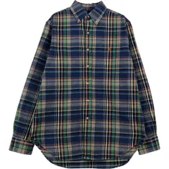 古着 ラルフローレン Ralph Lauren CLASSIC FIT 長袖 ボタンダウン フランネルチェックシャツ メンズM相当/eaa614037