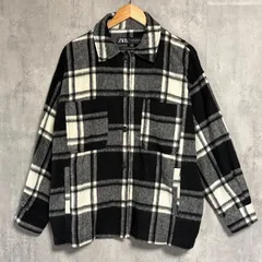 ZARA イタリアンファブリック TALIAN FABRIC チェック柄 シャツジャケット L 黒 白 ブルゾン CPOジャケット 肉厚 韓国 ストリート y2k モードファッション ブロックチェック メンズ レディース ユニセックス