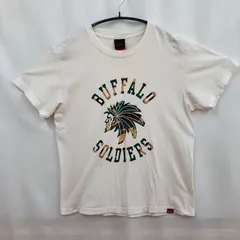 古着　MURAL　ミューラル　BUFFALO　SOLDIERS　レゲエ　ストリート　クラブ　ユニセックス　Tシャツ　コットン100％　Mサイズ　白　ホワイト　大判プリント　ビッグシルエット　ゆるだぼのサムネイル