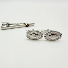 BURBERRY（バーバリー）馬上の騎士ロゴ カフスボタン＆ネクタイピンセット シルバー