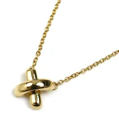 TIFFANY&Co. ティファニー K18YG イエローゴールド クロスステッチ ネックレス 2.7g 41cm レディース 中古