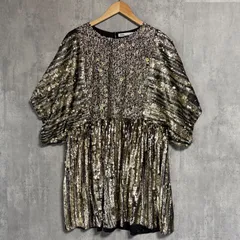 ZARA ザラ 総スパンコール ミニワンピース M 金 黒 ドレス  完売品 パーティー ゴールド ブラック ブロンズ クラブイベント ステージ衣装