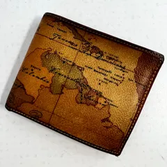【処分価格】【ギャランティカード付】プリマクラッセ 折財布　財布　ウォレット 世界地図 ブラウン PRIMA CLASSEのサムネイル