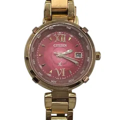 ■ CITIZEN シチズン XC エコドライブ 電波時計 ピンク文字盤 デイト付