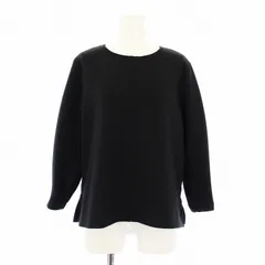 アナイ ANAYI 24SS ダンボールニットプルオーバー 10241815020 カットソー 七分袖 クルーネック 38 黒 ブラック /KU