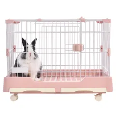 ウサギ ケージ 小型 ペットケージ ハムスターケージ 小動物ケージ キャスター付き 天井扉 飼育ケージ いぬ ネコ うさぎ 組立簡単 ルームケージ 小動物用 ウサギケージ 室内飼い スチール製 引き出しトイレ付