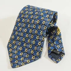 エルメネジルドゼニア Ermenegildo Zegna ネクタイ シルク100% 総柄 光沢 ブルー系 幾何学模様 大剣幅9.5cm メンズ イタリア製のサムネイル