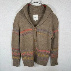 《Men》【アルパカ混】coen コーエン ショールカラー ニットカーディガン 民族柄 L