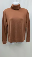 UNIQLO エクストラファインメリノタートルネックセーター（長袖）オレンジ M