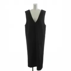 トゥモローランド TOMORROWLAND ワンピース 36 黒 ブラック ロング Vネック ノースリーブ サイドポケット 42-06-24-06002 /AN13