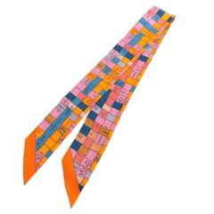 クリーニング済み】 エルメス ツイリー ボルデュック リボン柄 2本