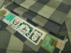 単衣にも】作家物 大人可愛い格子柄 琉球かすりの八寸名古屋帯 - メルカリ