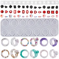 シリコンモールド 宝石 指輪 2個セット 樹脂 UVレジン型 ソフトモールド ダイヤモンド型 ジュエリー 3Dモールド DIY モデル 手作り 手芸 道具 宝石 ペンダント ネックレス ジュエリー アクセサリー 道具 創造性を最大限に発揮 再利用可能 レジンア