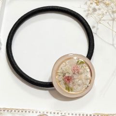 桜のレジンヘアゴム｜ピンクマーブル×フラワーモチーフ - メルカリ