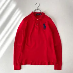 POLO RALPH LAUREN ポロラルフローレン ビッグポニー刺繍 鹿の子 長袖 ポロシャツ Mサイズ