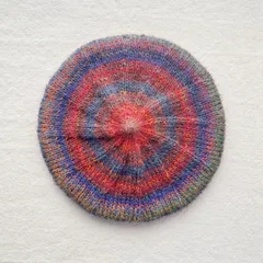 ウールのニットベレー帽 マルチカラー