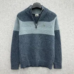 100 ラコステ メンズ ハーフジップ ニット