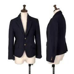 トリココムデギャルソンtricot COMME des GARCONS ウール縮絨2Bジャケット 紺S