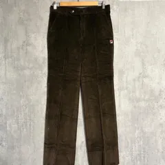 FILA フィラ コーデュロイ スラックス パンツ ブラウン 茶色｜レトロスポーツ 90s ストリート カジュアル テーパード ワイド ワンポイント ロゴ 刺繍 綺麗め ゆるだぼ 太畝 オールド ビンテージ 古着