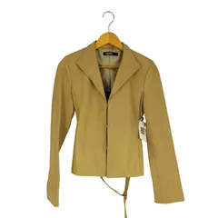 ダナキャランニューヨーク DKNY フック ラムレザー ジャケット レディース US：6 