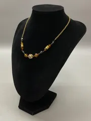 SN963 シトリン スモーキークォーツ クリスタル ゴールド ネックレス アンティーク アクセサリー