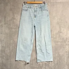 【トレンド】ZARA ザラ ワイド デニム パンツ ライトブルー 裾カットオフ 切りっぱなし バギー ハイウエスト ジーンズ ジーパン ゆるだぼ y2k ストリート レディース カジュアル 完売品 美品 タイパ 清潔感