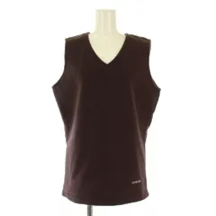 モンベル Montbell クリマプラス100 ベスト Vネック ストレッチ ロゴ 刺繍 ワンポイント XL 茶 ブラウン 1106602 /BB