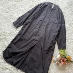 MARGARET HOWELL　マーガレットハウエル　近年モデル　バンドカラーシャツワンピース　2way 羽織　チャコールグレー　Ⅱ