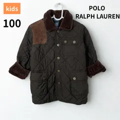 【送料無料】ポロラルフローレン キルティングジャケット キッズ 100 ブラウン ハンティング 韓国古着