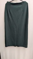 【新品タグ付】ユニクロ ストレッチダブルフェイスナロースカート L ダークグリーン