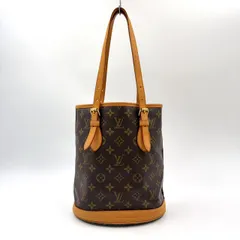 LOUIS VUITTON バケットPM モノグラム モノグラム レザー×PVC ブラウン ハンドバッグ ゴールド M42238 