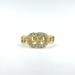 Christian Dior clair d lune Mサイズ GP×ラインストーン クリア×ゴールド 指輪