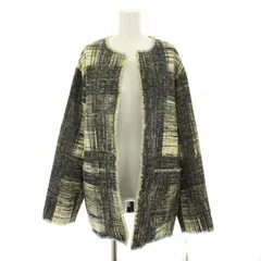 アメリヴィンテージ Ameri VINTAGE 24SS レディーライクプリントツイードジャケット LADY LIKE PRINT TWEEDS JACKET アウター 総柄 タグ付き M 黒 ブラック 黄 イエロー 01410640490 /YT