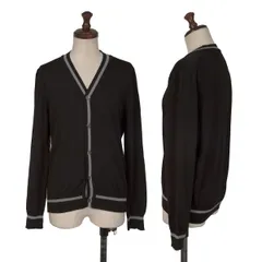 コムコム コムデギャルソンCOMME des GARCONS ウールニットラインカーディガン 黒M位