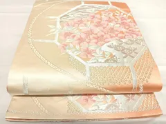 平和屋着物◎六通柄袋帯　唐織　蜀江花文　金銀糸　正絹　逸品　AABF4852yxのサムネイル